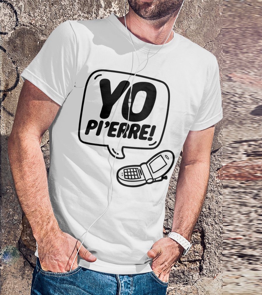YO Pi'erre Flip Phone Retro Vibe T-Shirt
