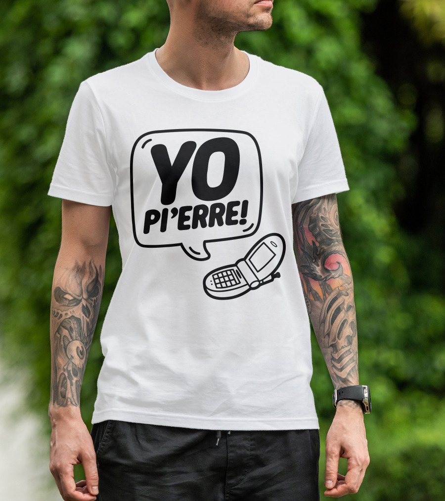 YO Pi'erre Flip Phone Retro Vibe T-Shirt