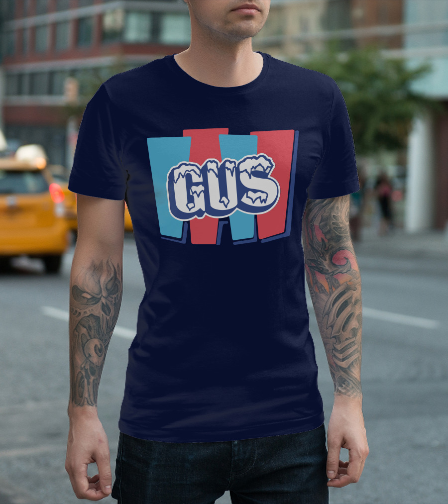 Gus Johnson Ice Style Frosted Text Winter Colors T-Shirt