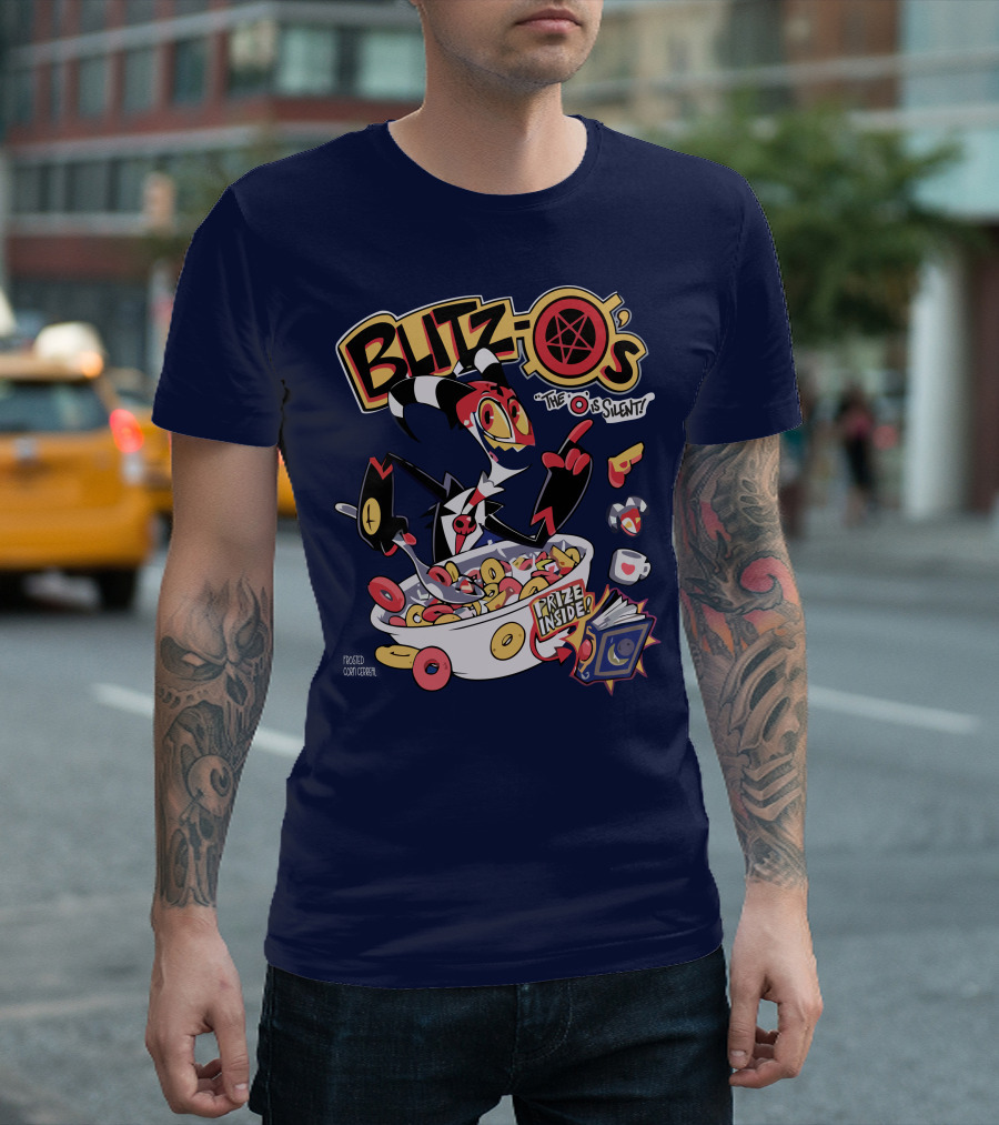 Blitzo's The O is Silent Prize Inside Cereal Hazbin Hotel Store T-Shirt