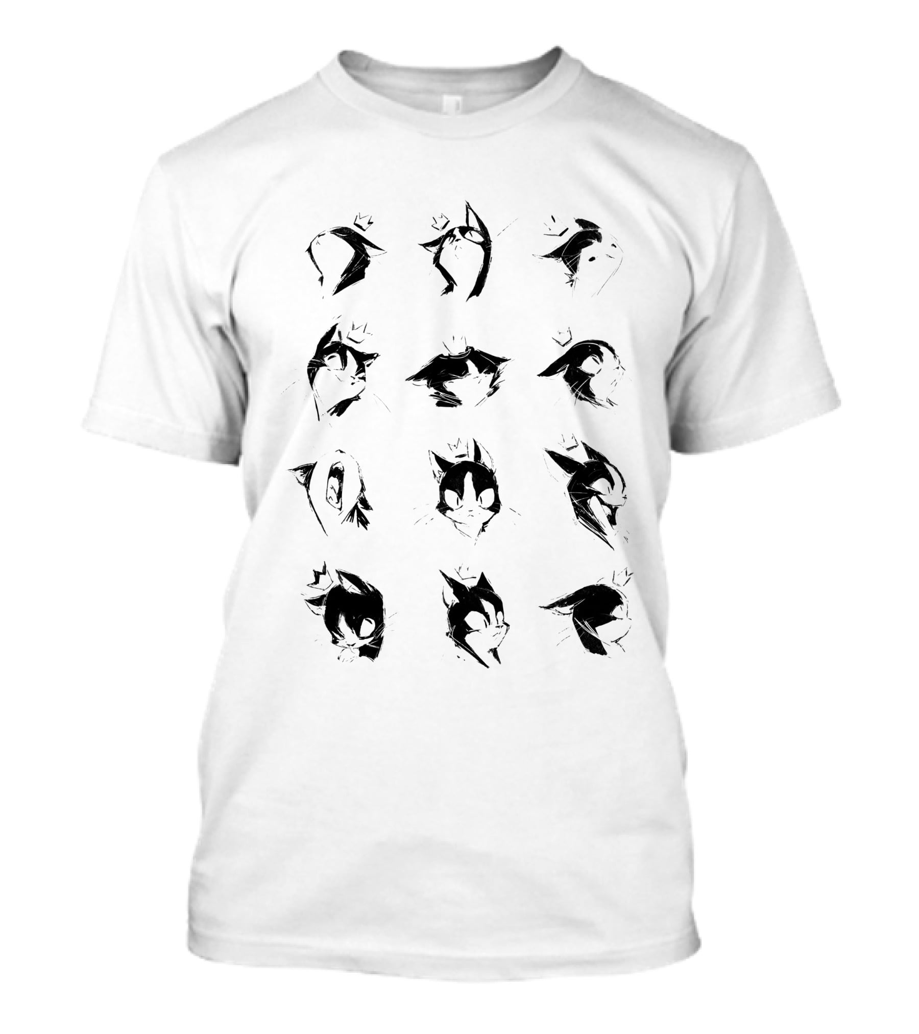 Bibisama BIBI Penguin Faces Sketch T-Shirt