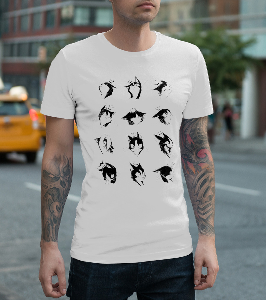 Bibisama BIBI Penguin Faces Sketch T-Shirt