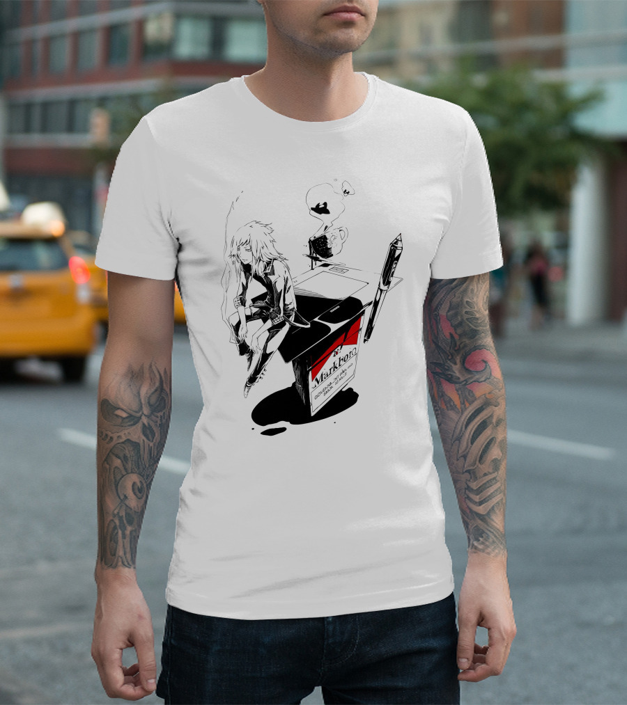 Bibisama Markhor Cigarettes Tablet Smoke Anime Manga T-Shirt