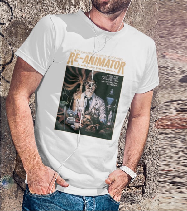 H.P. Lovecraft's Classic Tale Of Horror Re-Animator Herbert West Has A Good Head On His Shoulders T-Shirt