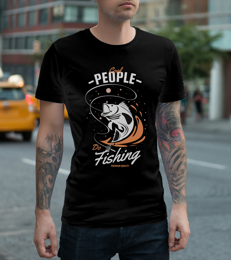 Cool People Do Fishing With Fish And Hook T-Shirt