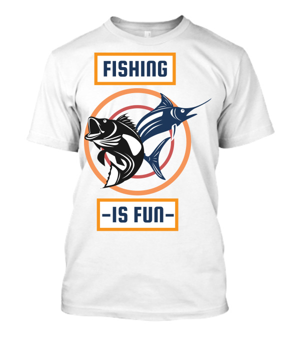 Fishing Is Fun Marlin And Bass Circular Target T-Shirt
