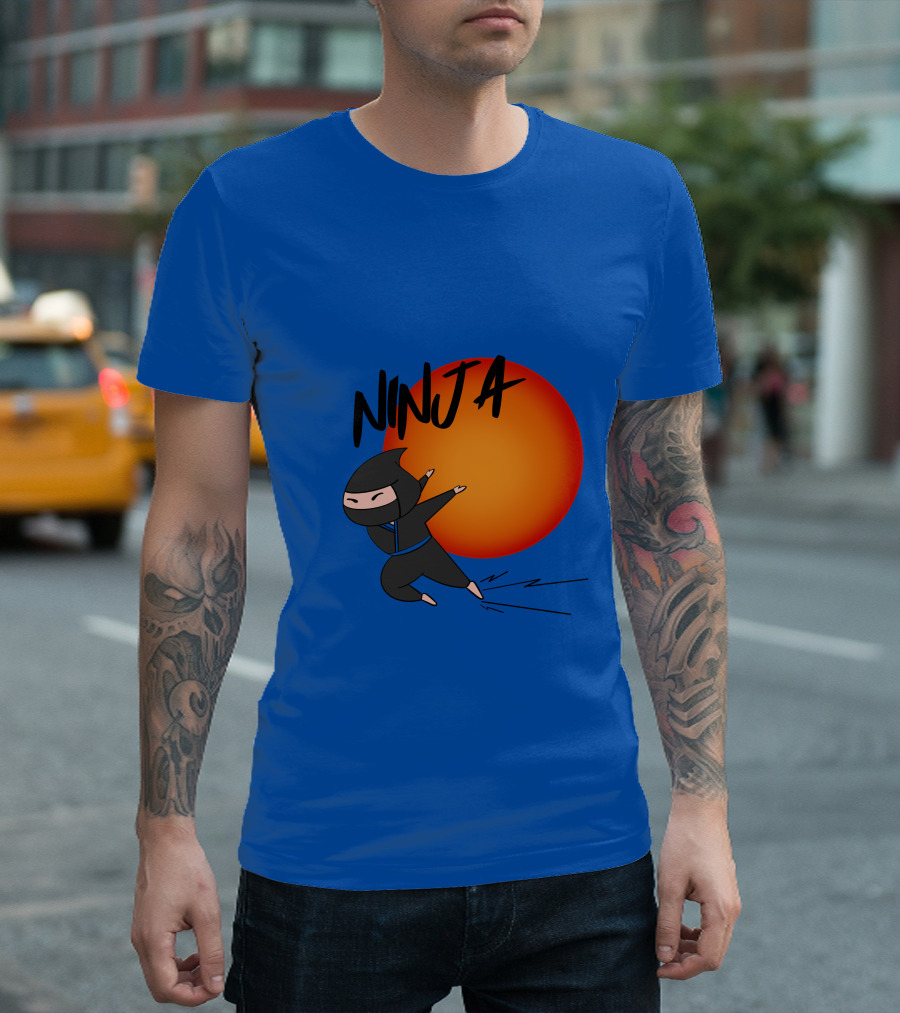 Ninja Anime Sunset Scene T-Shirt