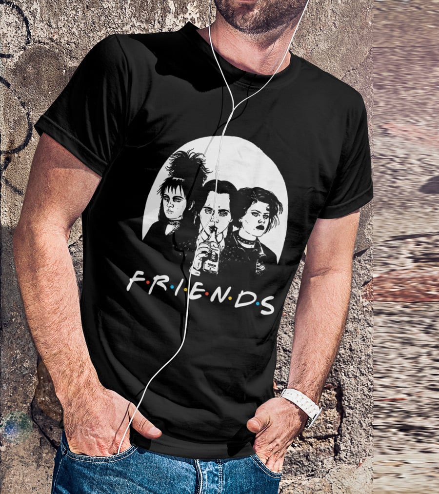 Friends 80s Gothic Style Characters With Poison Bottle T-Shirt