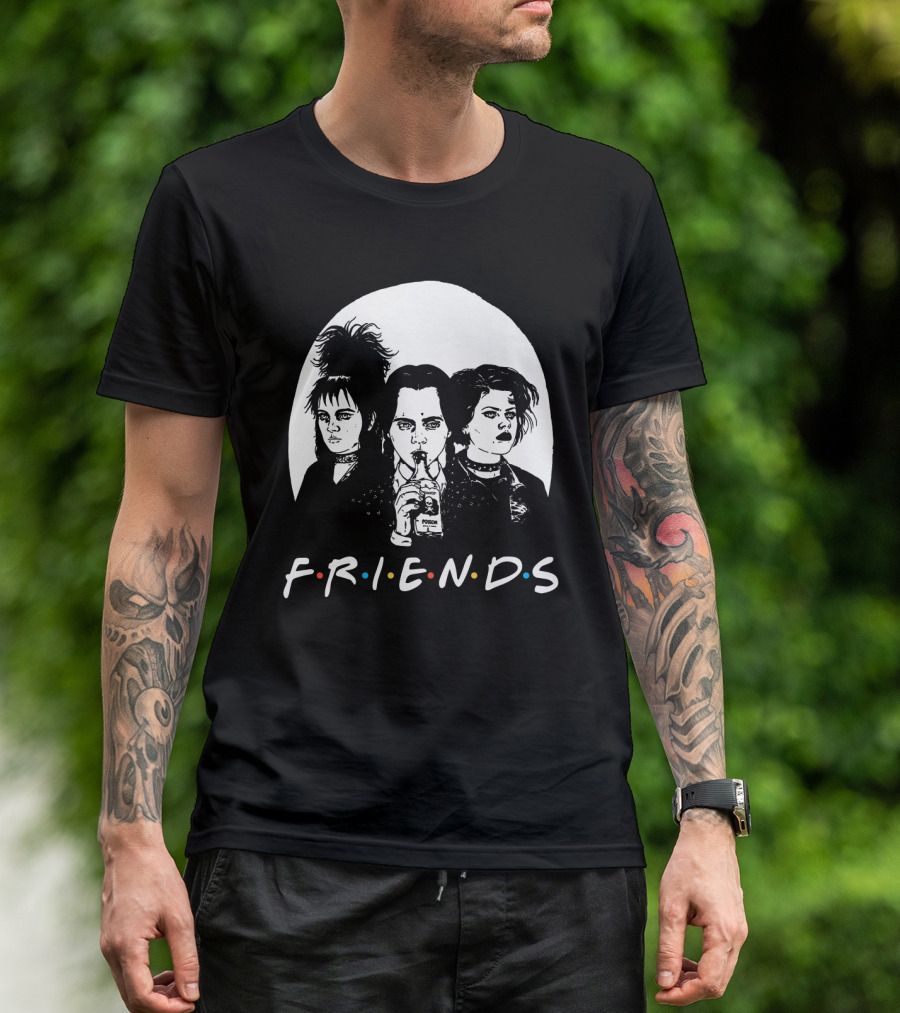 Friends 80s Gothic Style Characters With Poison Bottle T-Shirt