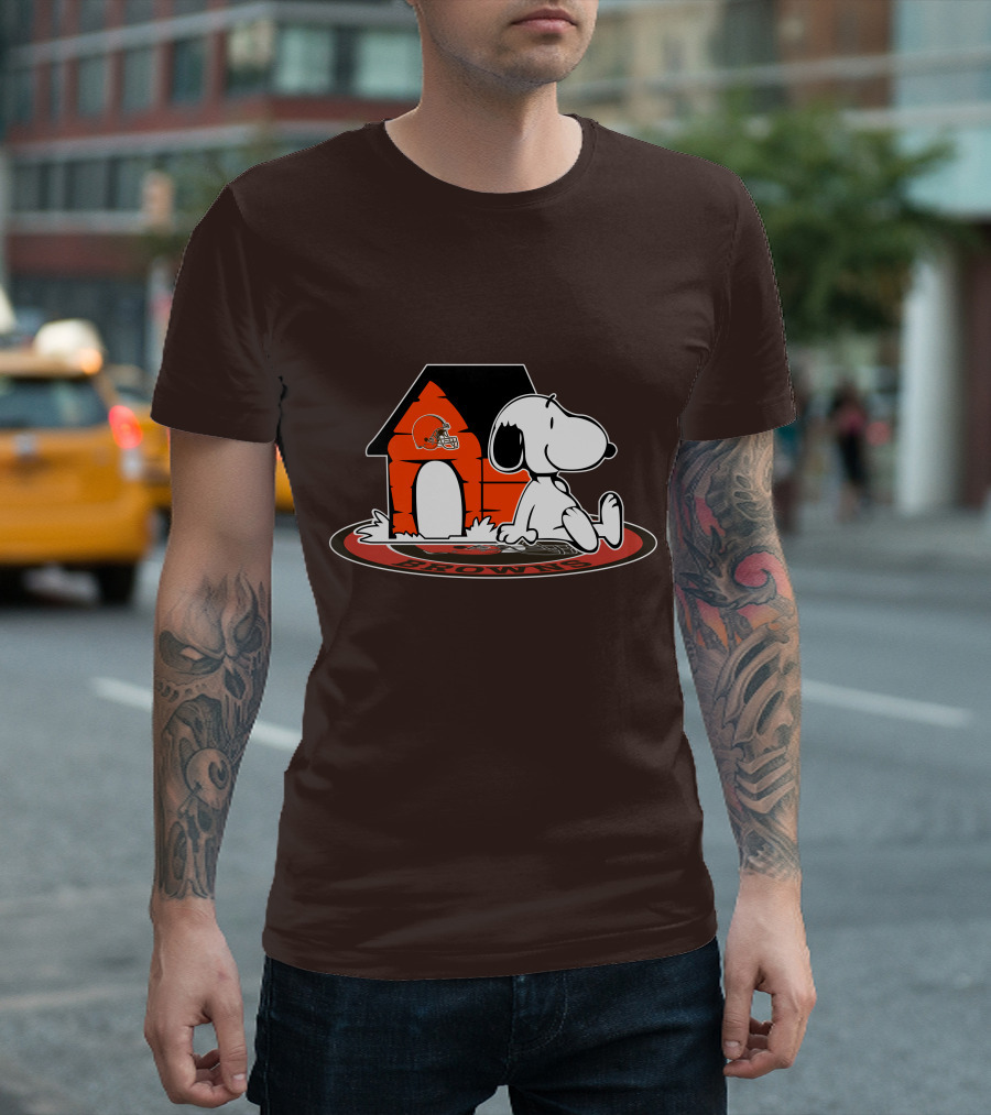 Cleveland Browns Football Fan Snoopy Now And Forever T-Shirt