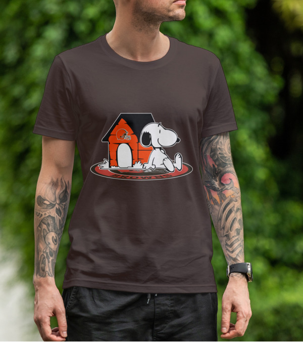Cleveland Browns Football Fan Snoopy Now And Forever T-Shirt
