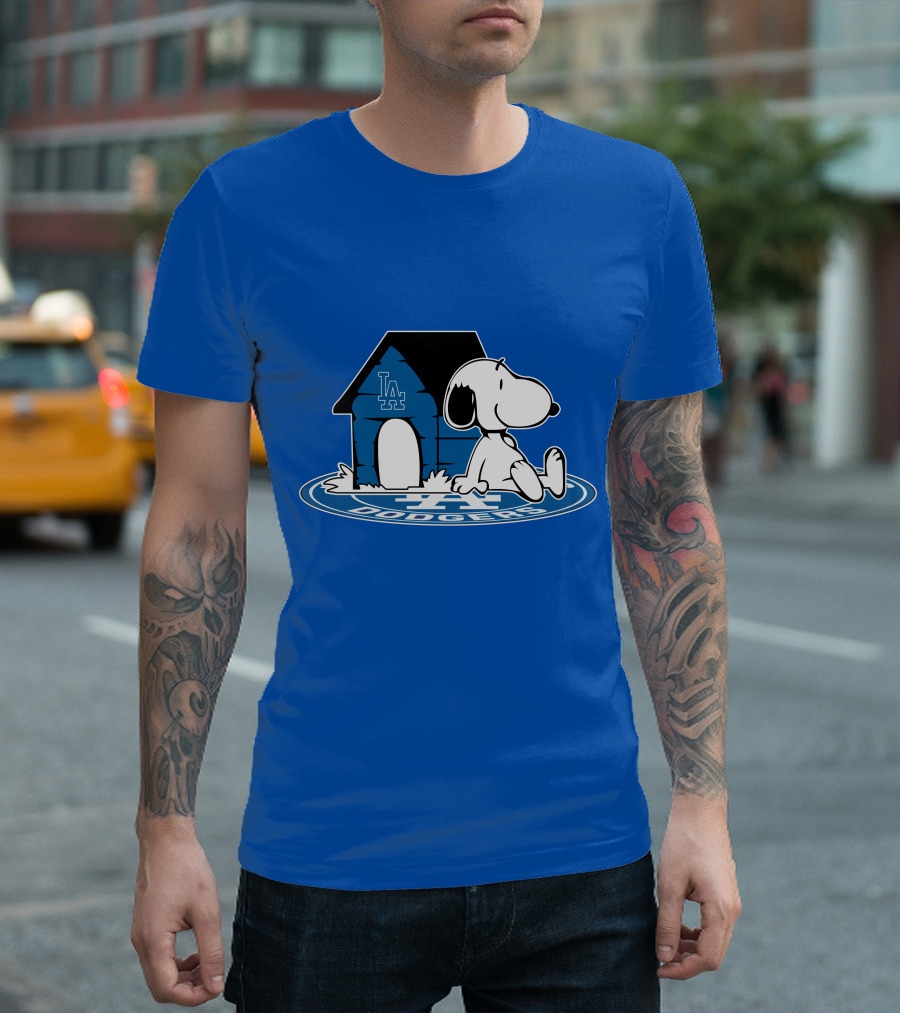Los Angeles Dodgers Baseball Fan Snoopy Now And Forever T-Shirt
