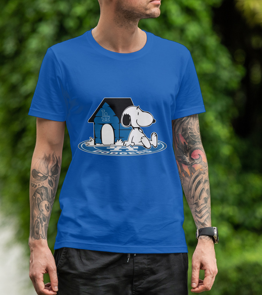 Los Angeles Dodgers Baseball Fan Snoopy Now And Forever T-Shirt