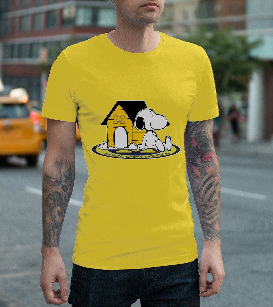 Michigan Wolverines Snoopy Doghouse Fan Now And Forever T-Shirt
