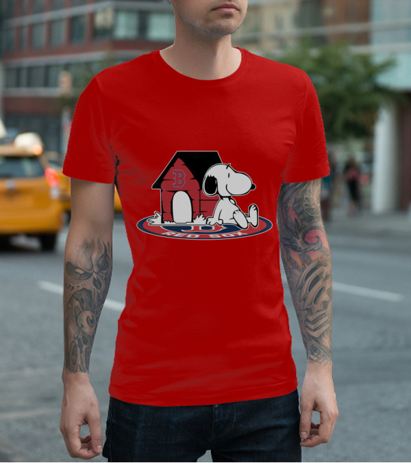 Snoopy Boston Red Sox Baseball Fan Forever T-Shirt