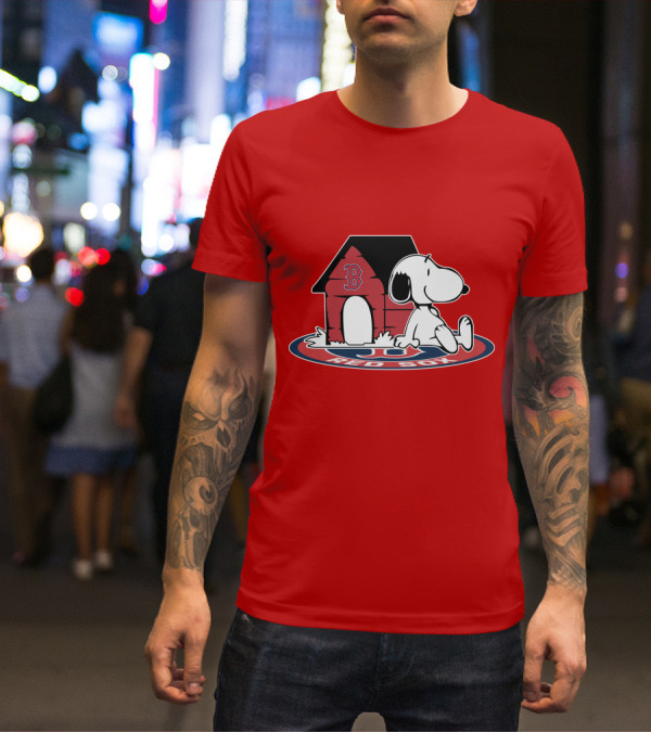 Snoopy Boston Red Sox Baseball Fan Forever T-Shirt