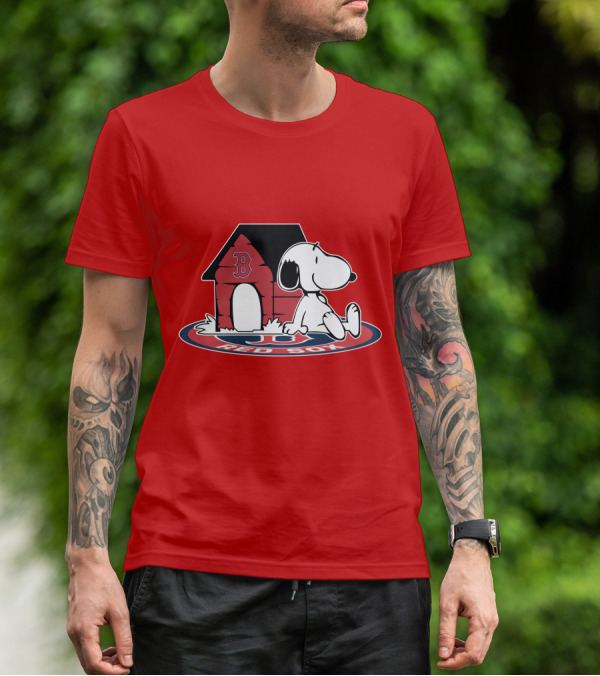 Snoopy Boston Red Sox Baseball Fan Forever T-Shirt