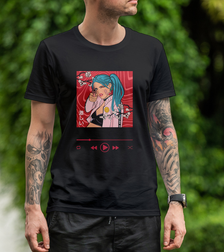 I Live For Danger Cherry Blossom Manga T-Shirt