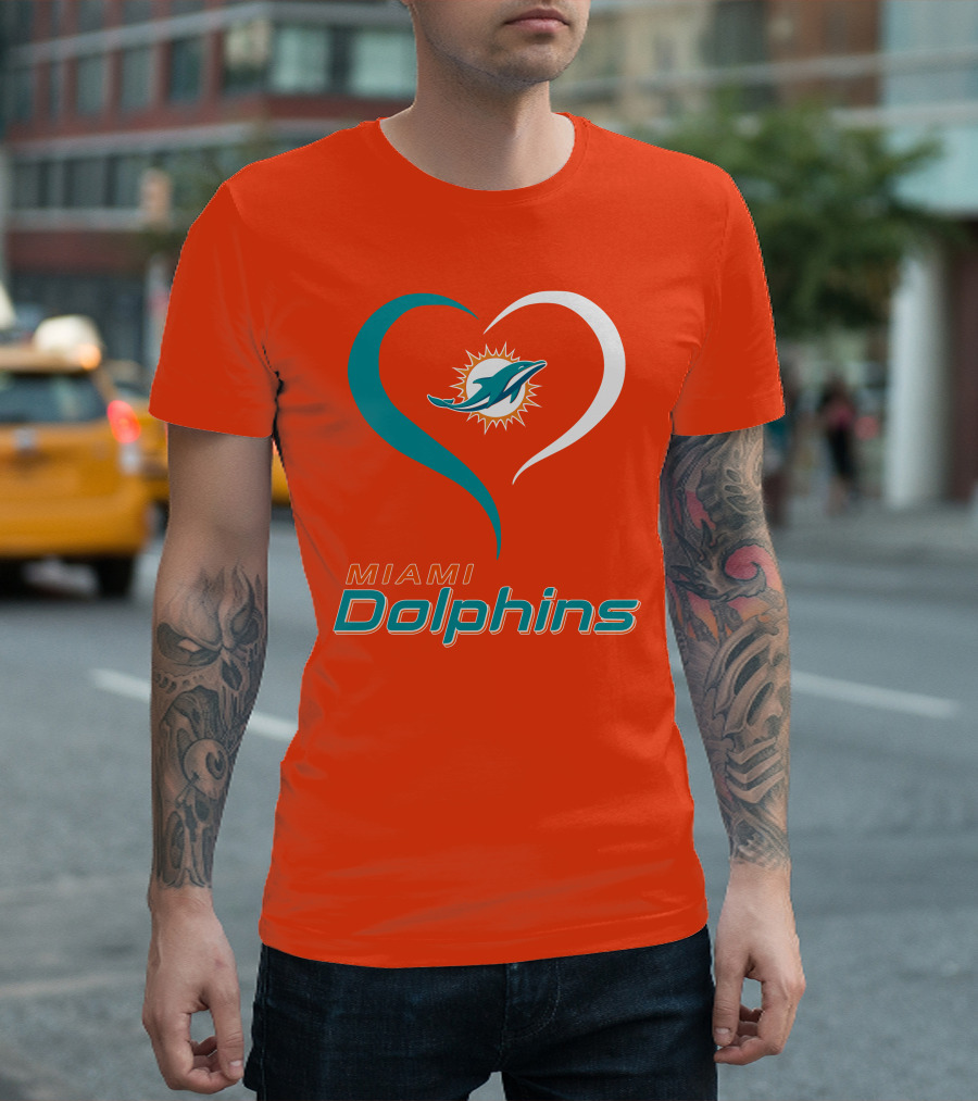Miami Dolphins Heart T-Shirt