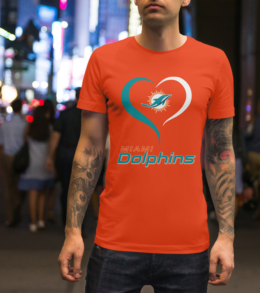 Miami Dolphins Heart T-Shirt