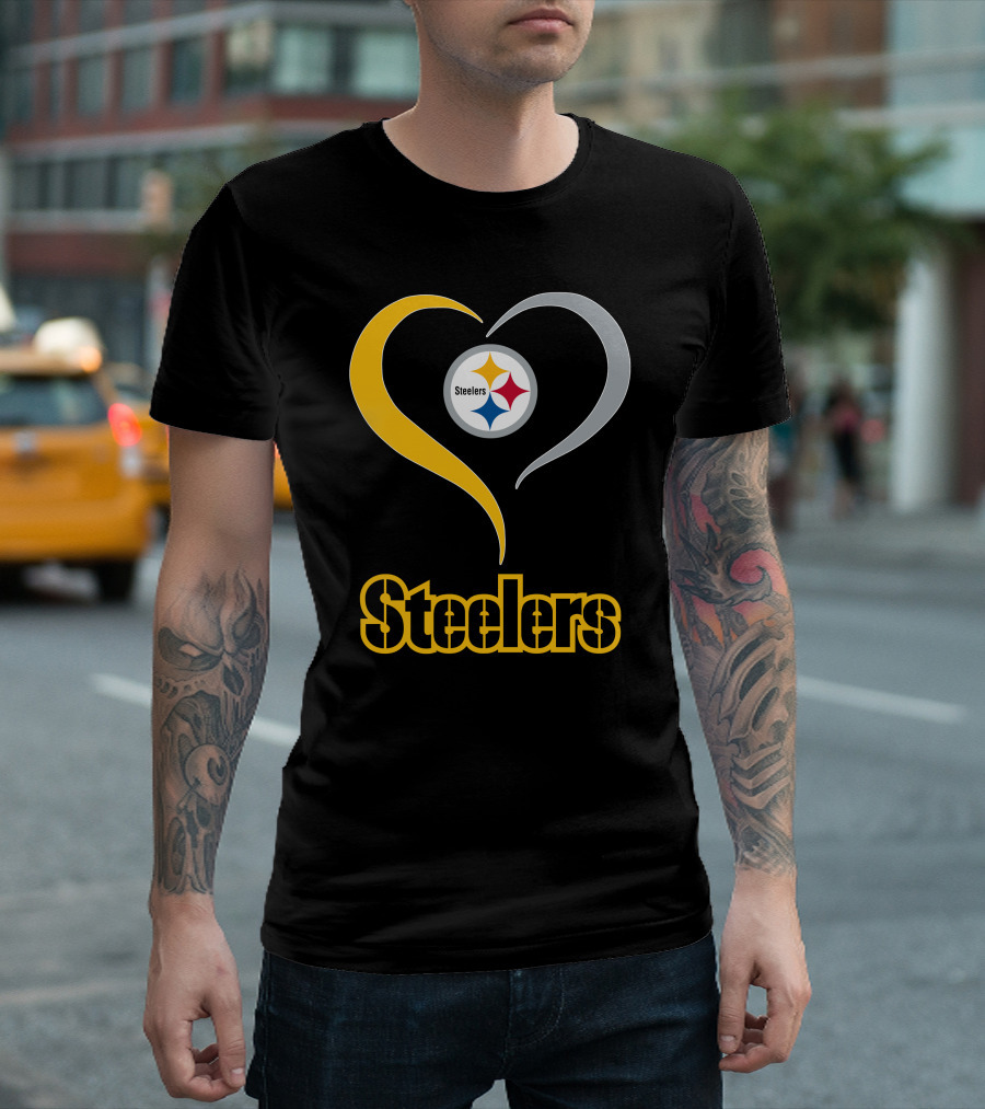 Steelers Heart Logo with Pittsburgh Steelers T-Shirt