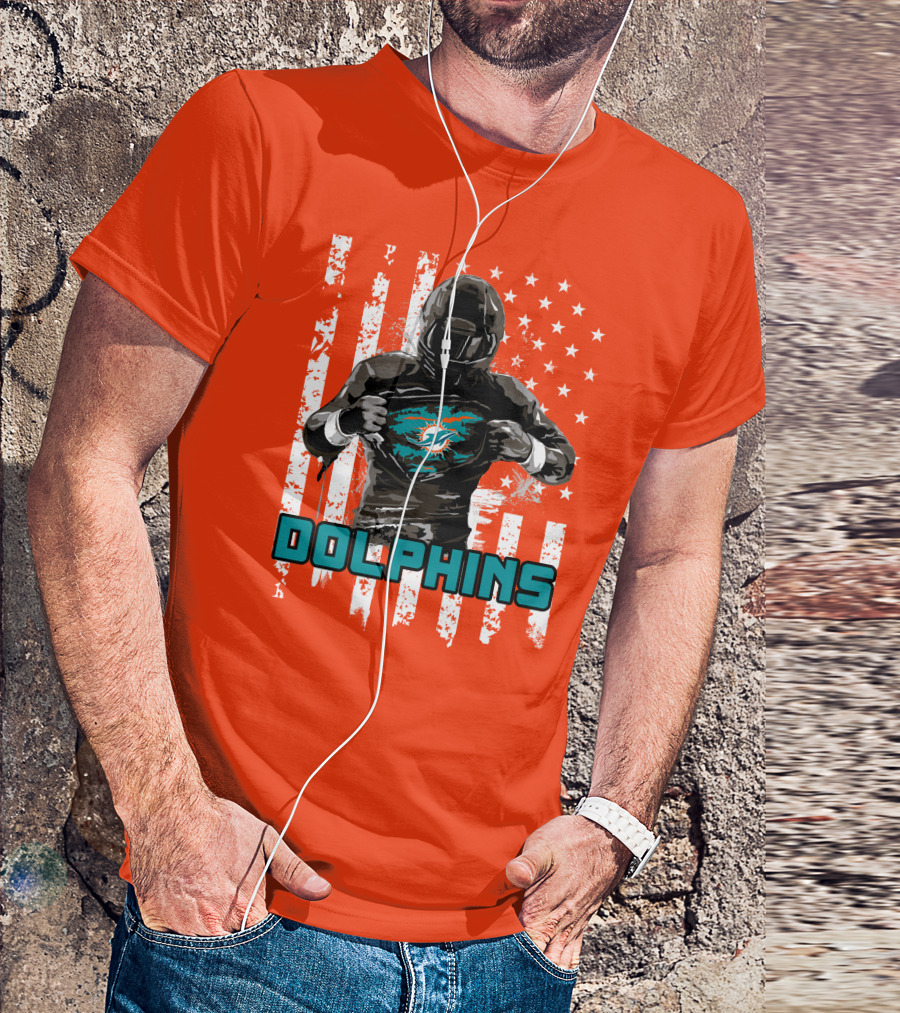 Dolphins Superhero Unveiling Miami Pride Flag T-Shirt