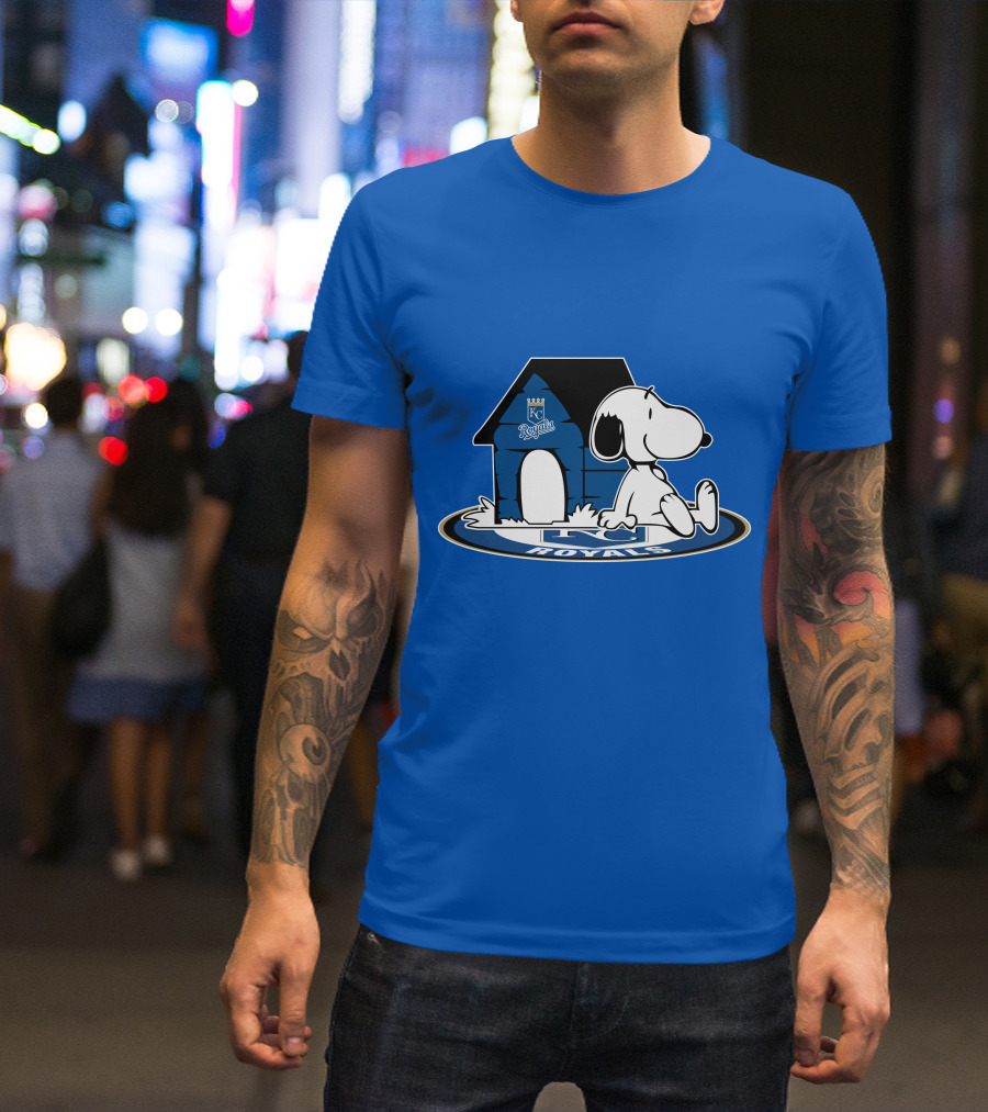 Kansas City Royals Snoopy And Doghouse Fan Now And Forever T-Shirt