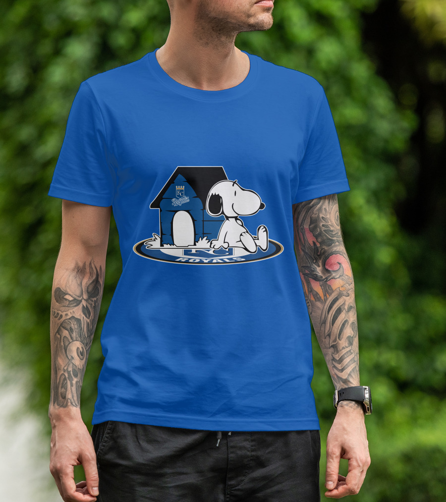 Kansas City Royals Snoopy And Doghouse Fan Now And Forever T-Shirt