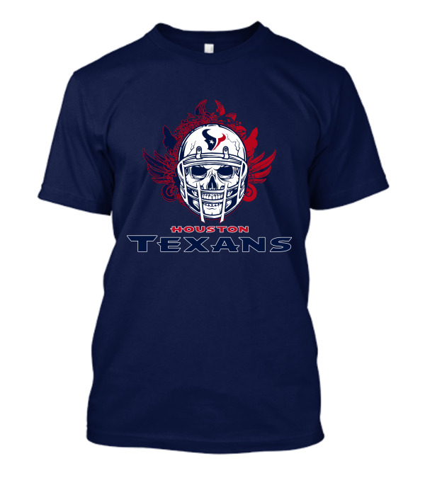 Houston Texans Skull Helmet Wings T-Shirt