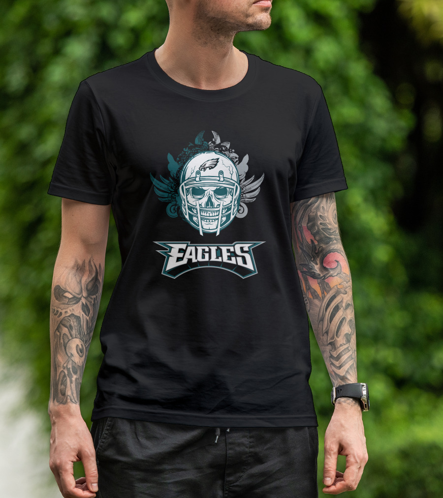 Eagles Skull Helmet With Wings T-Shirt