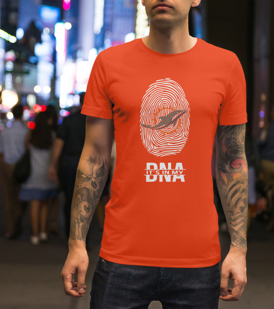 Miami Dolphins It's In My DNA Fingerprint T-Shirt