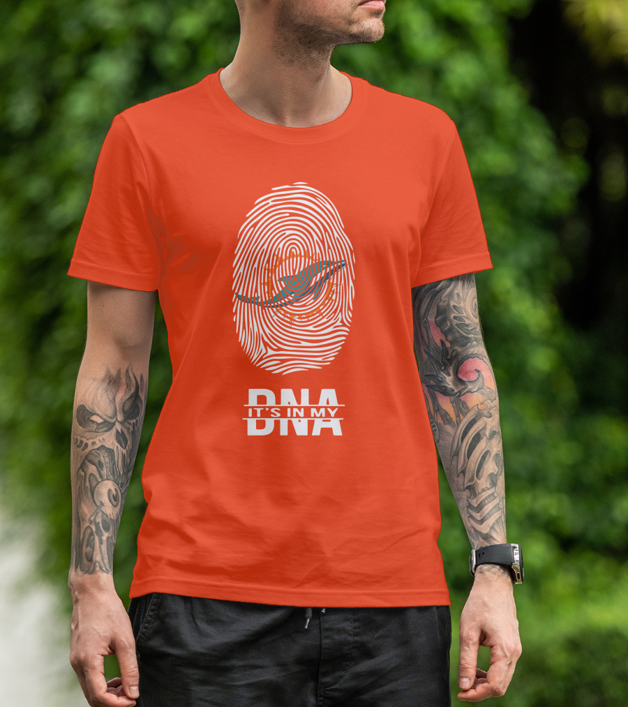 Miami Dolphins It's In My DNA Fingerprint T-Shirt