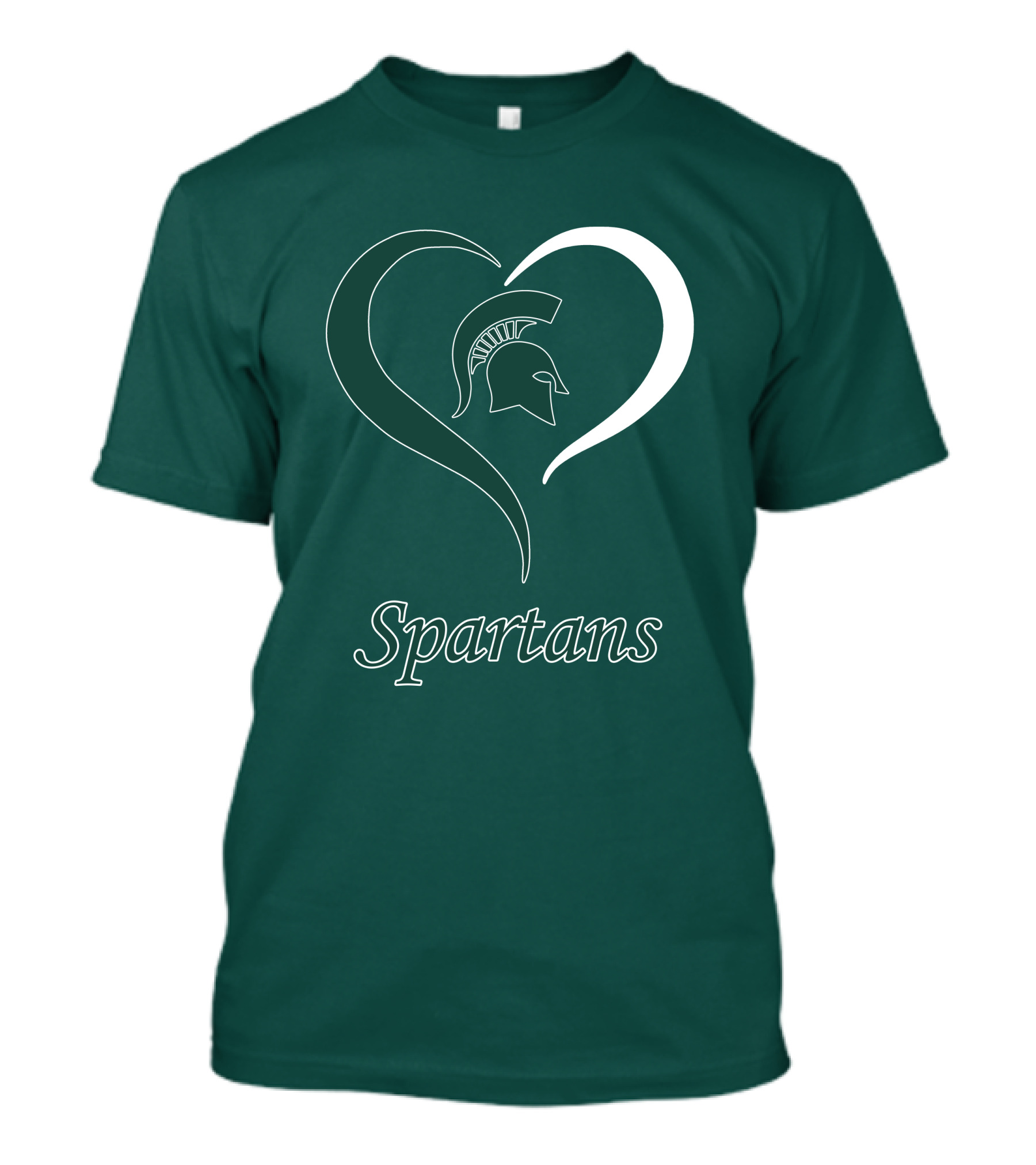 Spartans Heart Michigan State Spartan Helmet T-Shirt