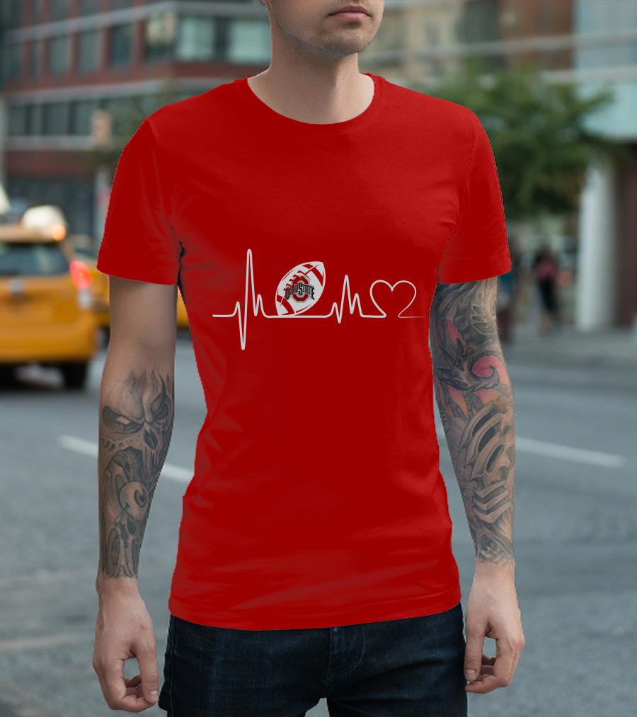 Ohio State Buckeyes Football Heartbeat T-Shirt