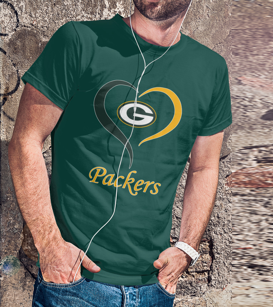 Green Bay Packers Heart Symbol Packers T-Shirt