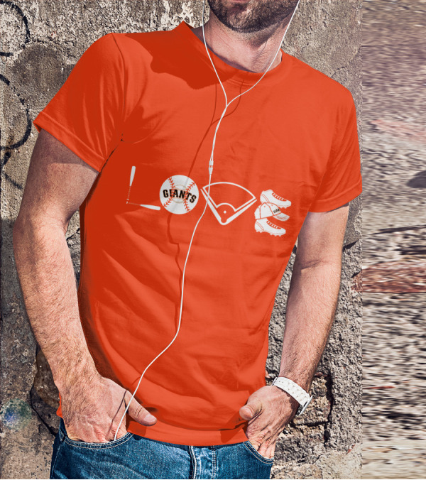 Love San Francisco Giants Baseball Giants Cleats Homeplate Bat T-Shirt