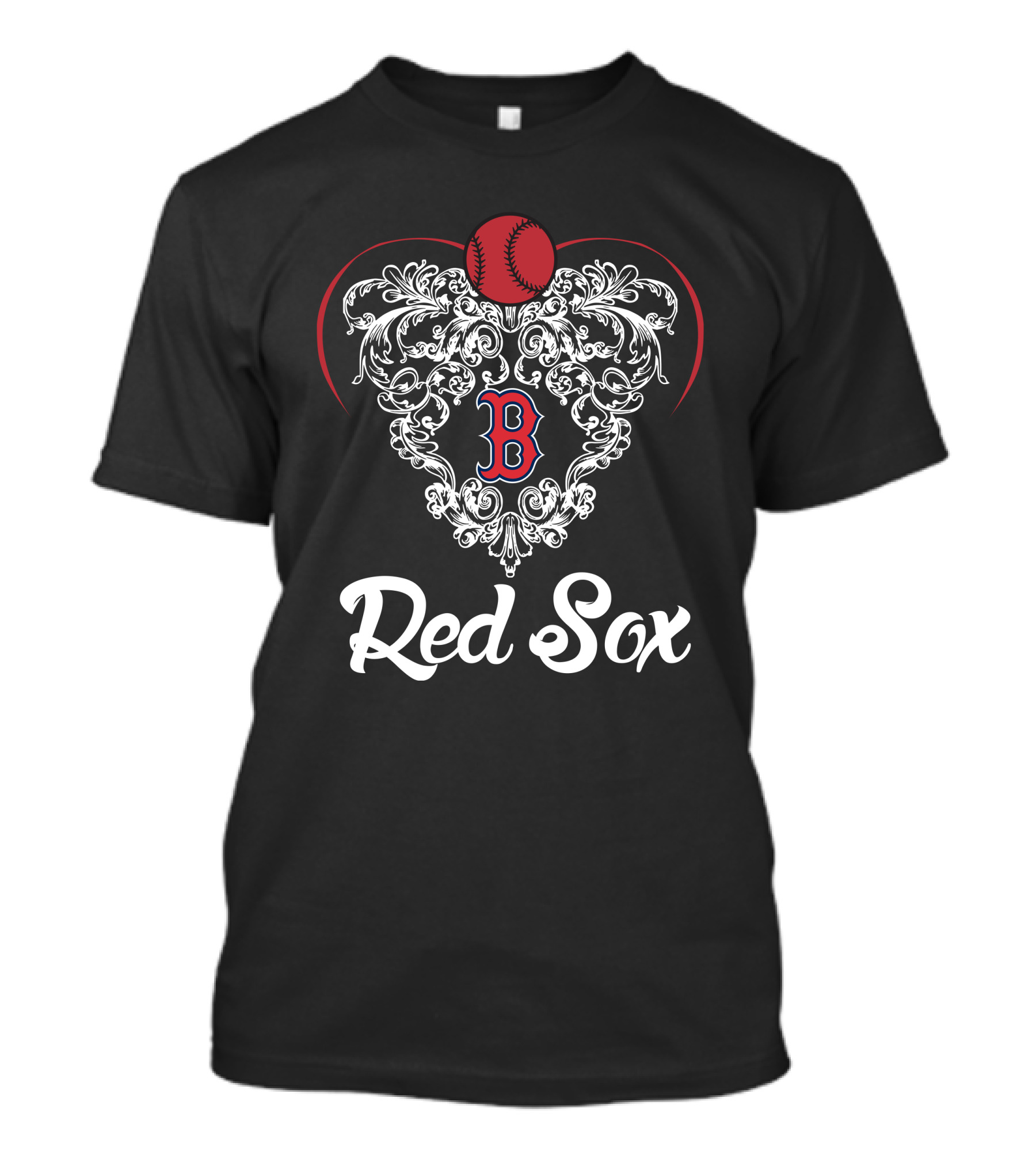 Red Sox Heart Baseball 'B' T-Shirt