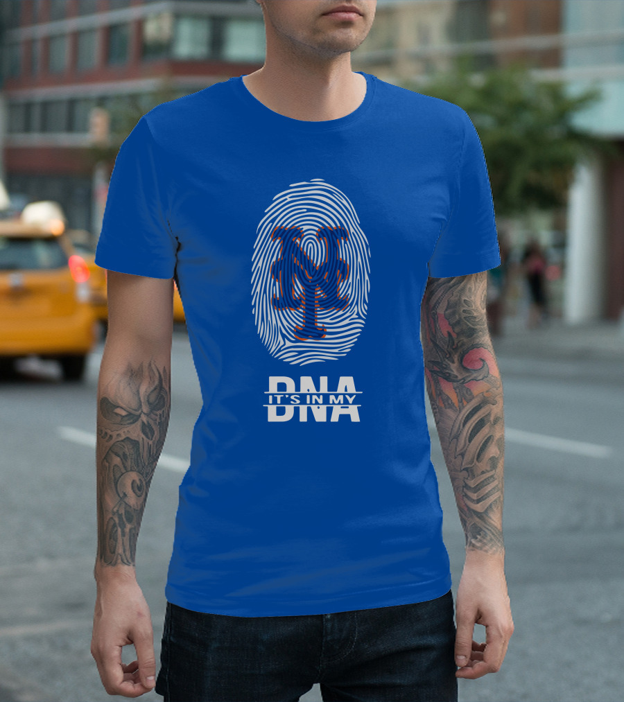 New York Mets Fingerprint Logo It's In My DNA T-Shirt