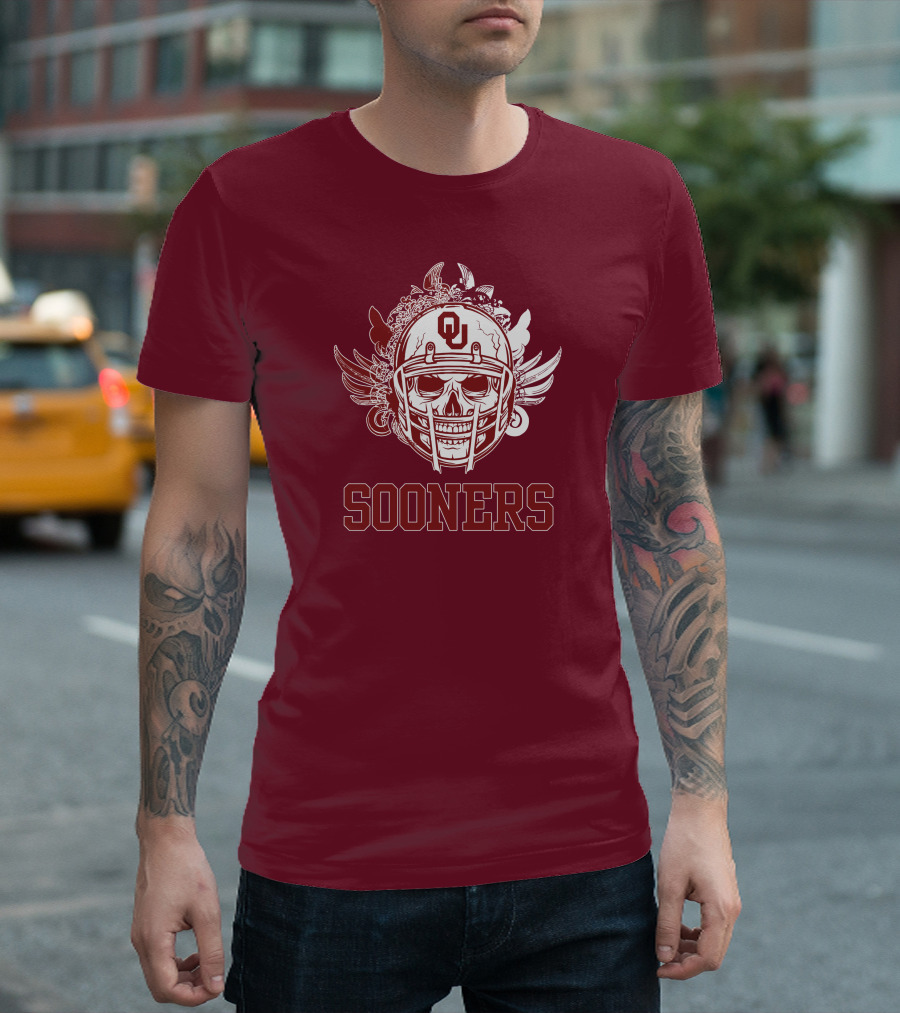 Sooners Skull Helmet OU T-Shirt