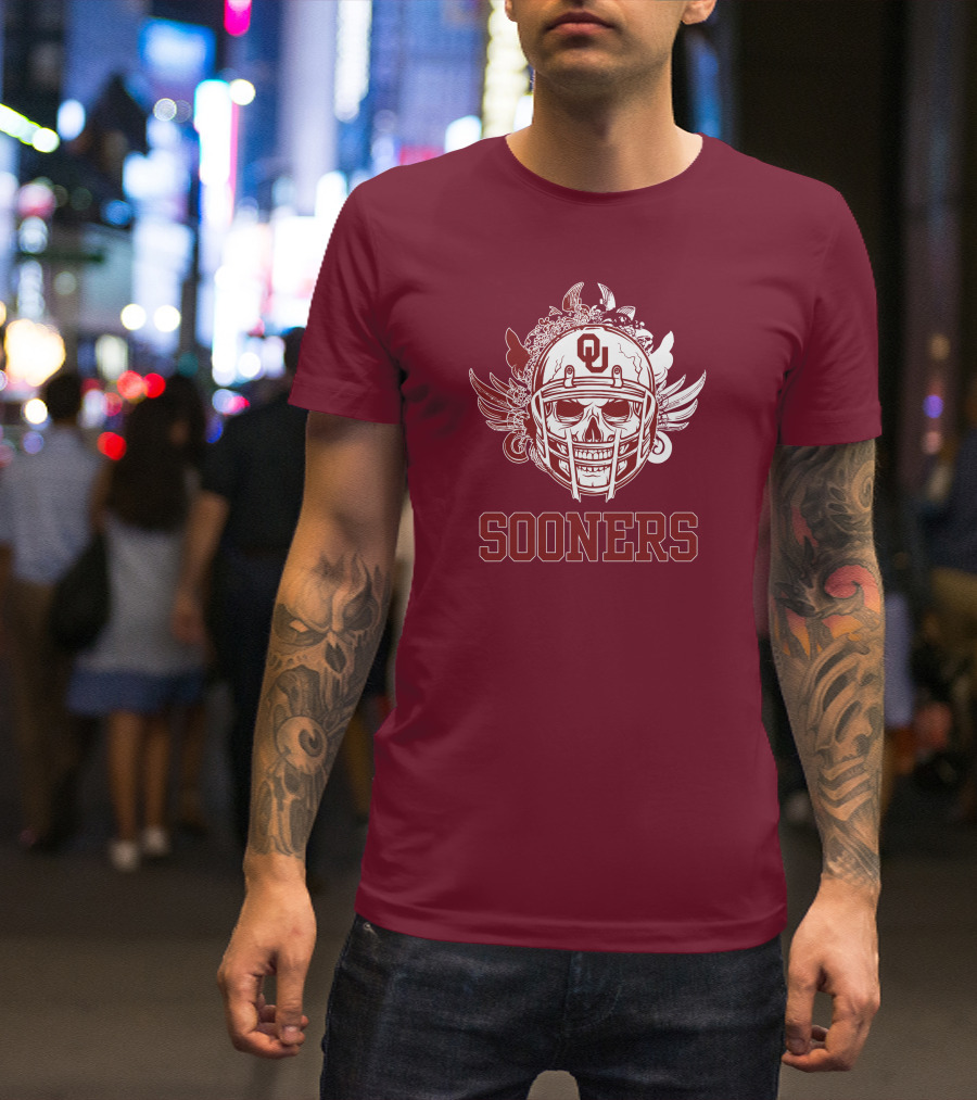 Sooners Skull Helmet OU T-Shirt