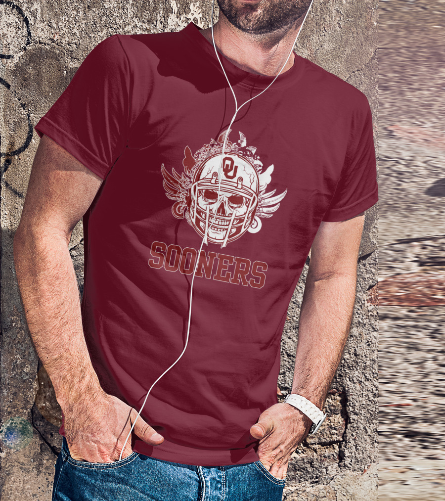 Sooners Skull Helmet OU T-Shirt