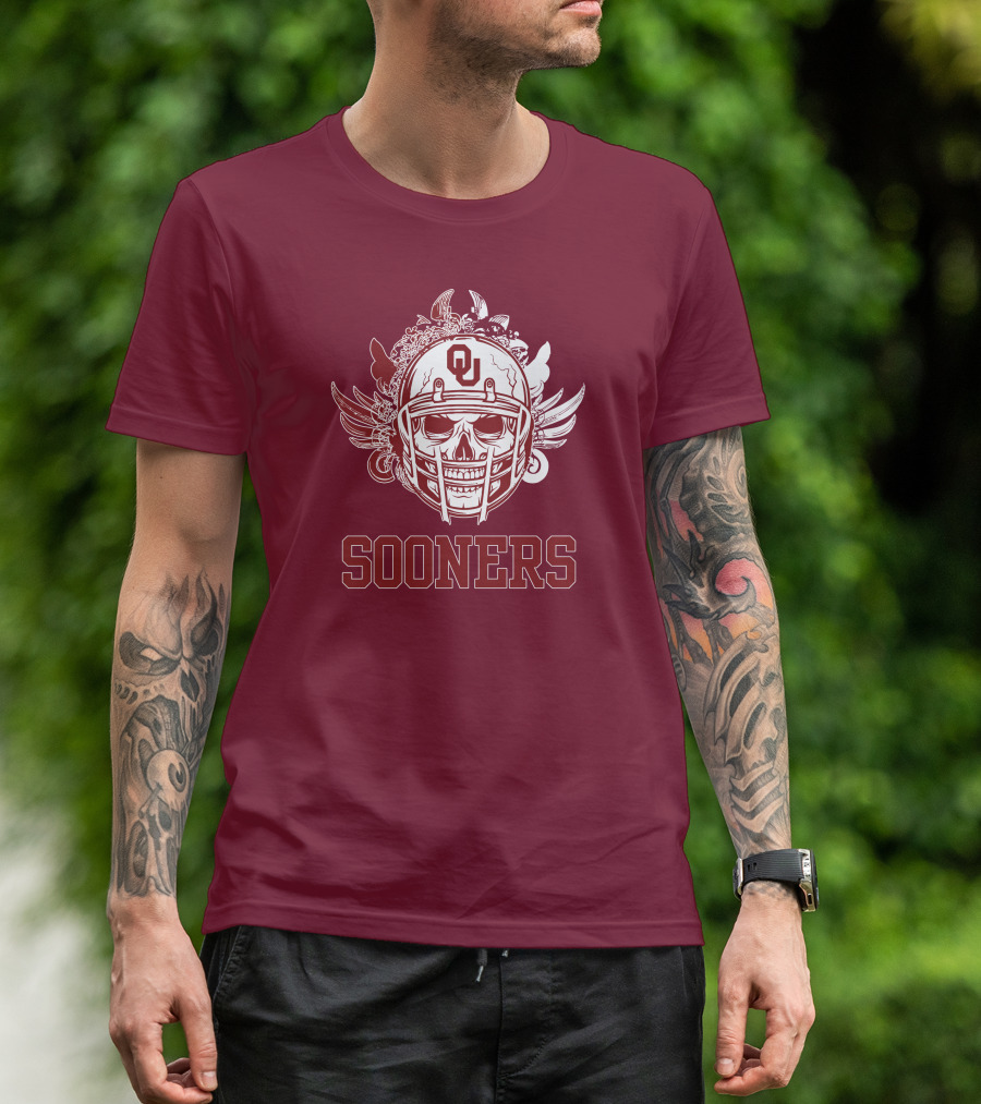 Sooners Skull Helmet OU T-Shirt