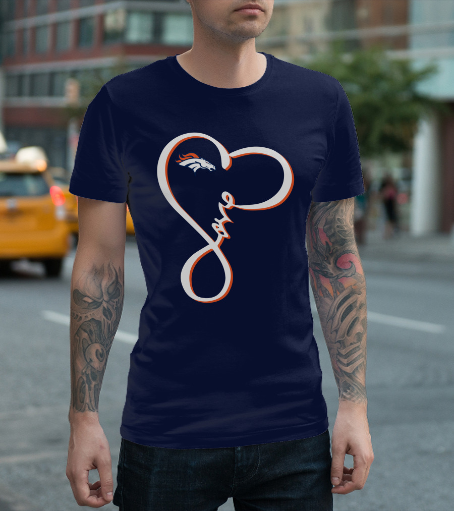 Love Heart Denver Broncos T-Shirt
