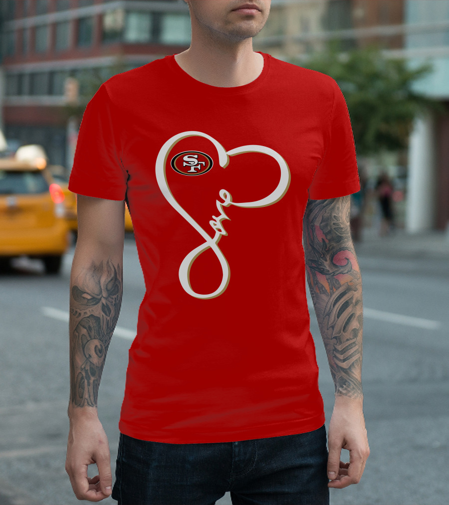 Love San Francisco 49ers Heart SF T-Shirt