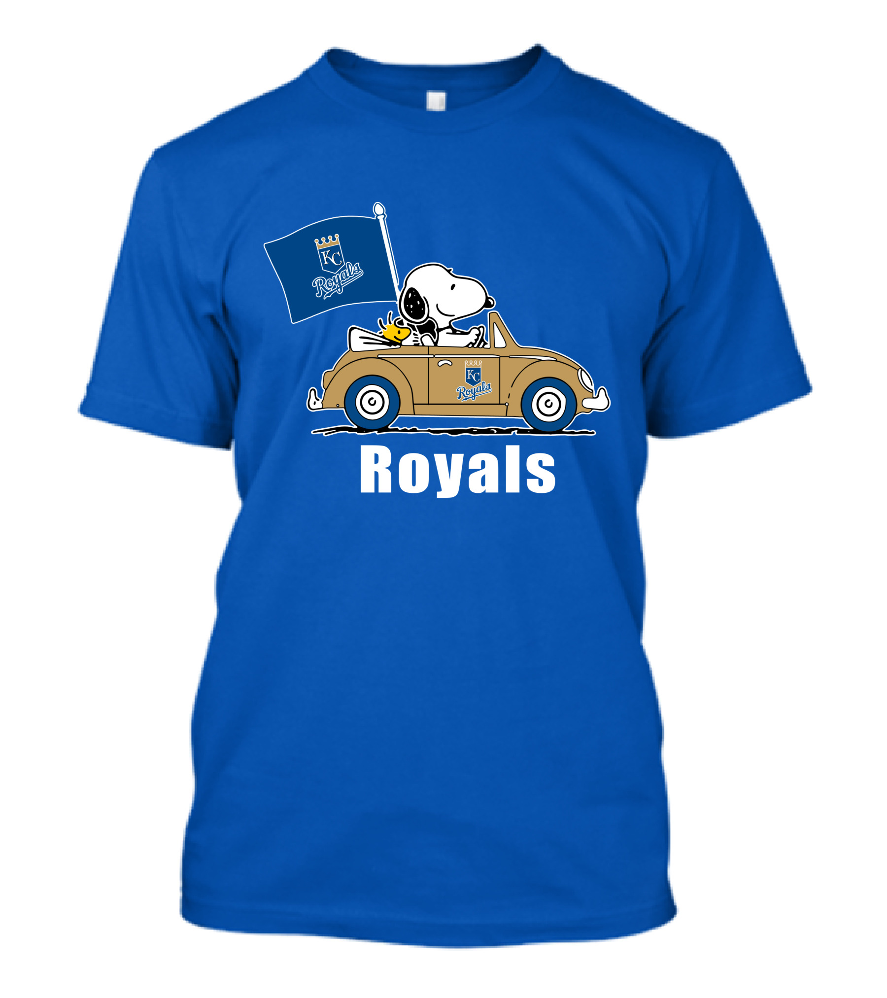 Royals Snoopy KC Royals Flag Peanuts Car T-Shirt