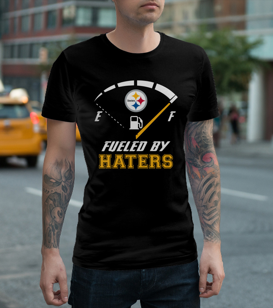 Pittsburgh Steelers Fueled By Haters Gauge Fuel Tank T-Shirt