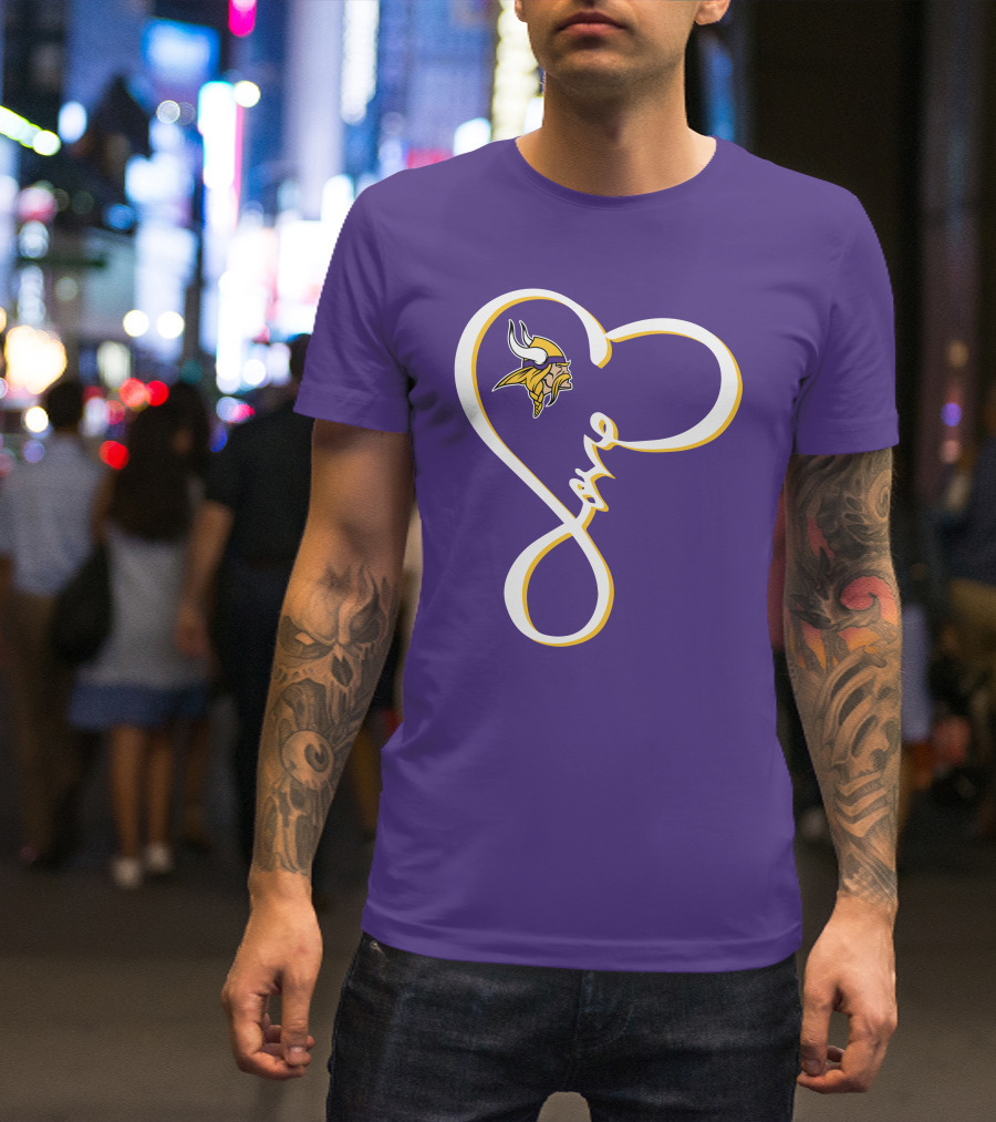 Love Minnesota Vikings Heart T-Shirt