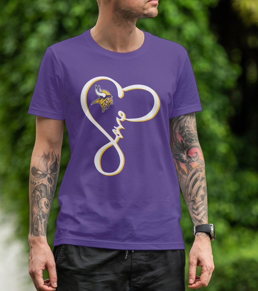 Love Minnesota Vikings Heart T-Shirt