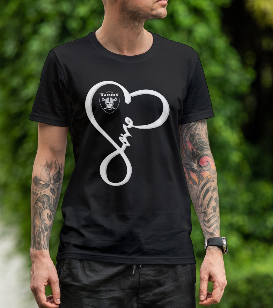 Love My Raiders Heart Design Las Vegas Raiders T-Shirt