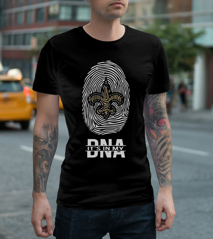 New Orleans Saints It's In My Dna Fingerprint Fleur-De-Lis T-Shirt